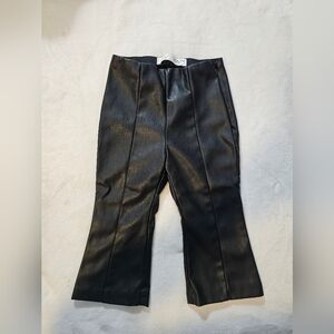 Zara Black Faux Leather Trousers